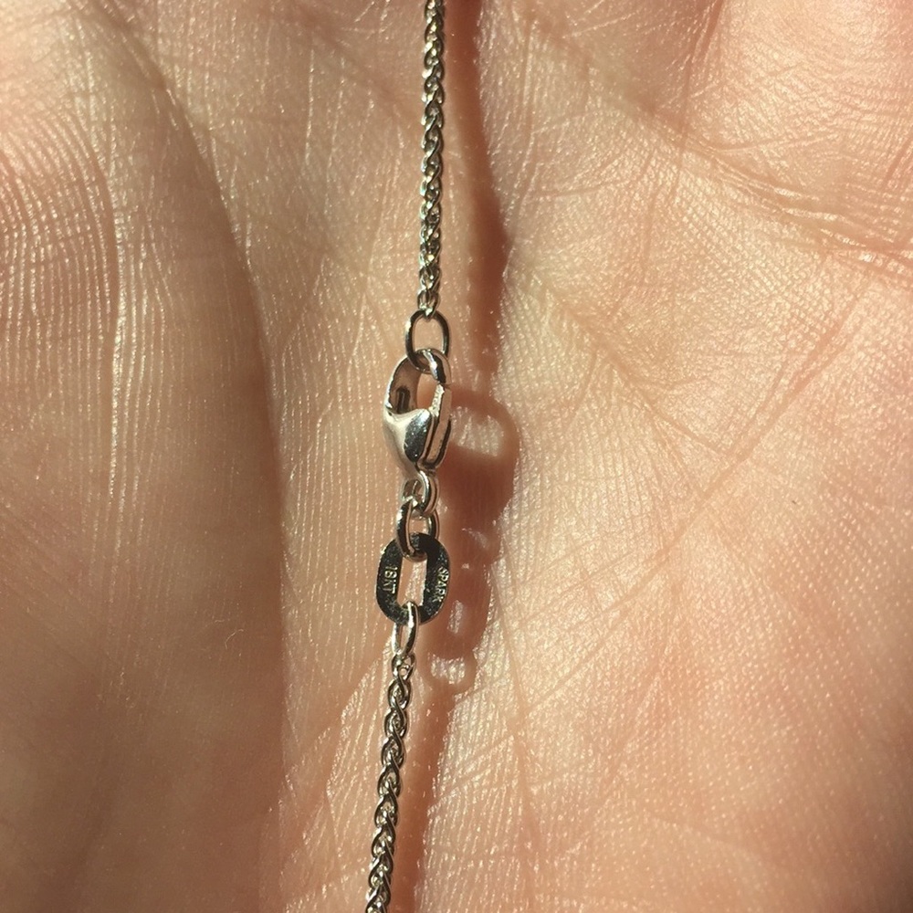 Spark 18k diamond and sapphire necklace -RARE- - Picture 6 of 13